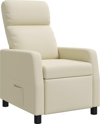 vidaXL Recliner Crema Cuero Sint&eacute;tico Vidaxl