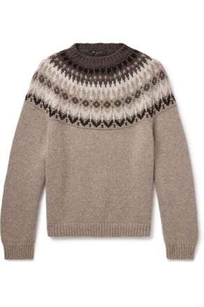 Loro Piana Alpe Pile Fair Isle Cashmere Sweater