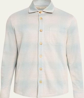 Maurizio Baldassari Mens Plaid Overshirt with Pockets