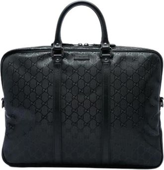 Gucci Pre-owned Business Bag - Heren - Vintage Handtas - Zwart - ONE Size - Leer - Vintage