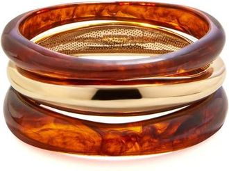 BaubleBar Raven Set of 3 Bangle Bracelets in Gold at Nordstrom