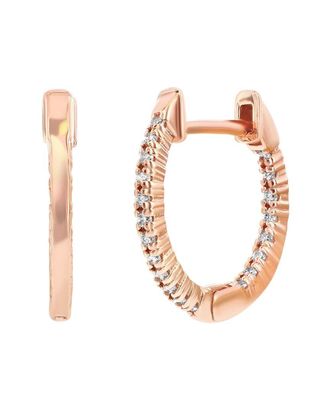 Suzy Levian 14K Rose Gold 0.50 Ct. Tw. Diamond Huggie Earrings