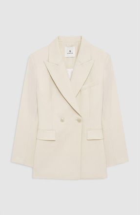 Anine Bing Tiphaine Blazer in Ecru at Nordstrom, Size X-Small