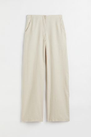 H&M Weite Hose aus Leinenmix - Beige
