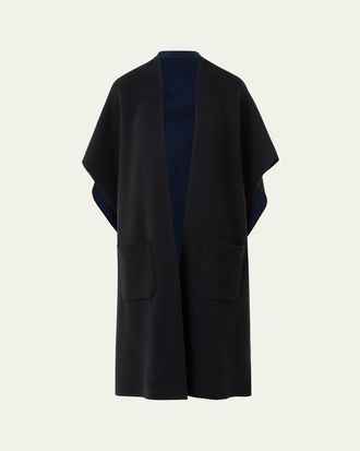 Akris Bicolor Cashmere Double-Face Knit Cape