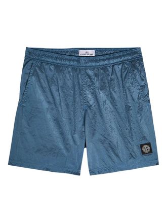 Stone Island logo-patch swim shorts - Blauw