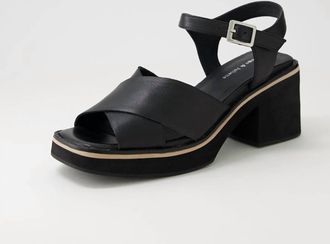 Django & Juliette Womens Jemi Leather Sandals In Black