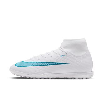 Nike Mens Mercurial Superfly 11 Academy Turf High-Top Soccer Shoes in White | IO1494-102