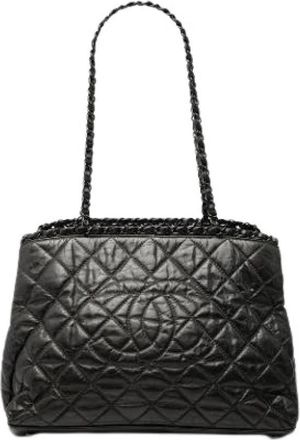 Chanel Pre-owned Leren Tote - Dames - Vintage Shopper - Zwart - ONE Size - Leer - Vintage