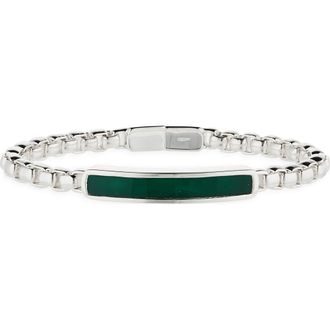 Monica Vinader Mens Baja Green Onyx Bracelet in Sterling Silver at Nordstrom Rack, Size Small