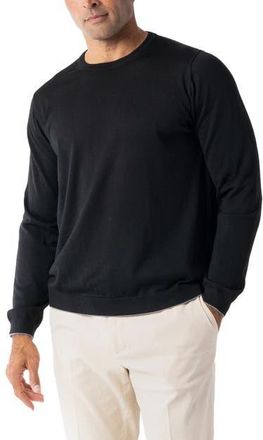 Robert Talbott Keaton Crewneck Sweater in Black With Gray Tipping at Nordstrom, Size Xx-Large