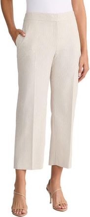 Jones New York Seersucker Stripe Ankle Pants in Natural Stone/natural White at Nordstrom, Size 10