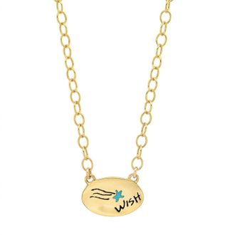 Jessica Elliot Womens Enamel Oval Necklace - Wish In Vermeil
