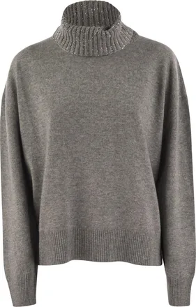Fabiana Filippi Turtleneck Sweater In Wool, Silk And Cashmere
