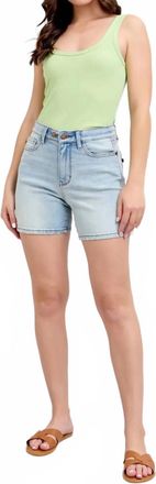 Judy Blue Two Button Denim Shorts In Light Wash