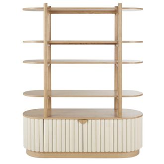 Maisons du monde Biblioteca con 2 puertas bicolor de troncos de madera