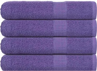 vidaXL Asciugamani 4 Pz Viola 100x200 Cm 360 G/m&sup2; 100% Cotone - Vidaxl
