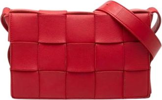 Bottega Veneta Pre-owned Cassette Schoudertas - Dames - Vintage Schoudertas - Rood - ONE Size - Leer - Vintage