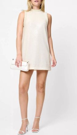 French Connection Sadie Stretch Sequin Mini Dress In Ivory