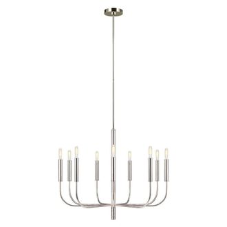 Netlighting Brianna 9 Light Chandelier Polished Nickel E14 in Grey