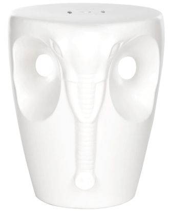 Safavieh Taburete de jardin en ceramica blanca