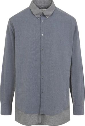 Maison Margiela Double Shirt - Heren - Casual Overhemden - Blauw - XL - Katoen - Overhemden