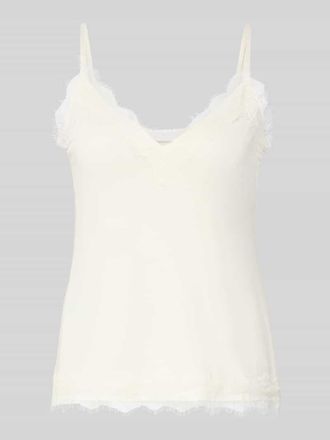 Jake*s Spitzentop mit V-Ausschnitt in Offwhite, Gr&ouml;&szlig;e XXL