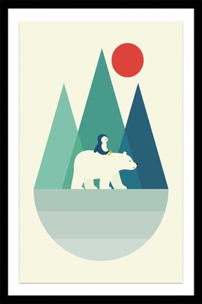 HEXOA P&oacute;ster caminando sobre la luna con marco negro 40x60cm