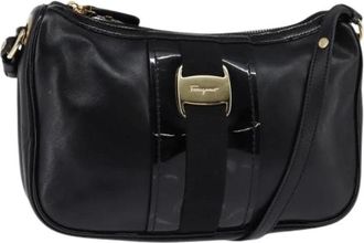 Ferragamo Pre-owned Leren Schoudertas - Dames - Vintage Schoudertas - Zwart - ONE Size - Leer - Vintage