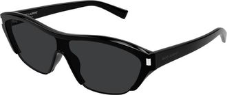 Saint Laurent Glanzende Zwarte Zonnebril - unisex - Zonnebrillen - Zwart - ONE Size - Accessoires
