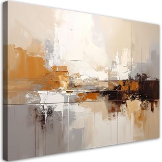 Feeby Impresi&oacute;n De Imagen, Abstracci&oacute;n Moderna Beige Y Marr&oacute;n, 120x80