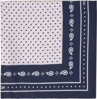 Maje 60x60 silk print bandana in Navy Dot Bandana Print at Nordstrom