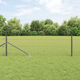 Berkfield Home Hexagon Fence Grey 0.4x25 m Steel