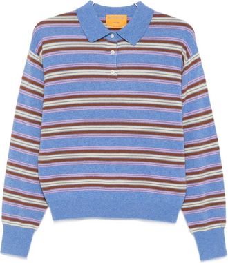 Guest In Residence Collegiate Stripe-pattern Polo Sweater