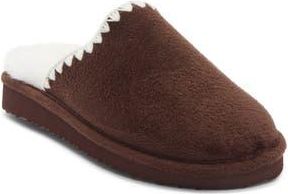 B&oslash;rn Scallop Faux Suede Scuff Slipper in Brown at Nordstrom Rack, Size X-Large