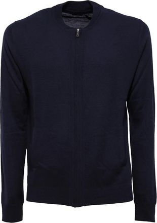Hosio Lupo ZIP F16 Wollen Trui - Heren - Vesten - Blauw - S - Wol - Truien & Vesten