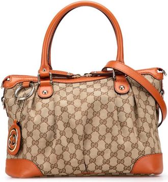Gucci Pre-owned Tote Bags, female, Brown, Size: ONE SIZE Pre-owned Structured Satchel Bag