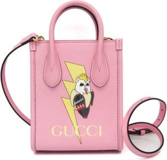 Gucci Pre-owned x Bananya Metal Bananya Handtas - Dames - Vintage Handtas - Roze - ONE Size - Leer - Vintage