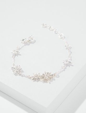 Talbots Sparkling Snowflakes Bracelet - Crystal/Shiny Silver - 001 Talbots
