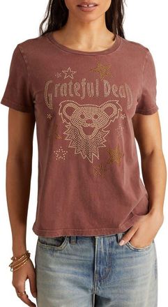 Lucky Brand Grateful Dead Stud Embellished Cotton Graphic T-Shirt in Marron at Nordstrom, Size X-Small