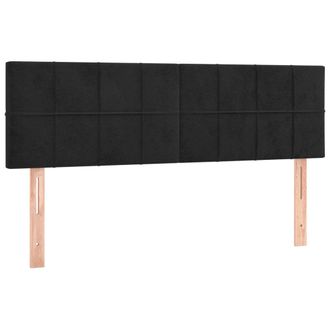 vidaXL Cabeceros 2 Unidades Terciopelo Negro 72x5x78/88 Cm Vidaxl