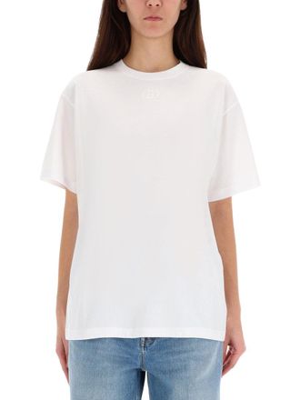 Gucci Embroidered Logo Cotton T-Shirt - White