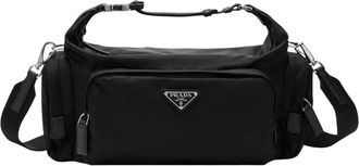 Prada Bolso de hombro de Re-Nylon y piel Saffiano - Bags - Hombre - Negro - ONE SIZE