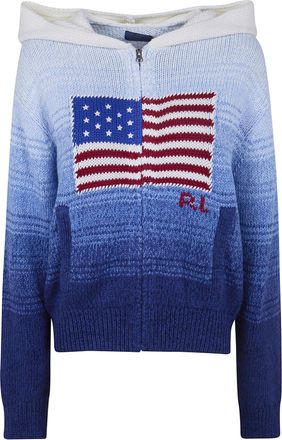 Ralph Lauren Flag Hooded Fullzip Cardigan Sweater