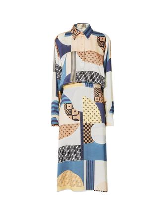 Fendi Patchwork Silk Dress-Donna