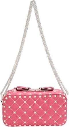 Valentino Pre-owned Leren Schoudertas - Dames - Vintage Schoudertas - Roze - ONE Size - Leer - Vintage