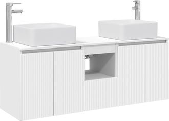 vidaXL Juego De Muebles De Ba&ntilde;o 3 Uds. Blanco 49,5 X 41 X 63 Cm Vidaxl