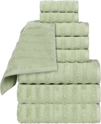 Superior Zuma Zero Twist Cotton Medium Weight Soft Absorbent 9Pc Towel Set