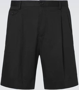Dolce & Gabbana Pleated cotton-blend Bermuda shorts