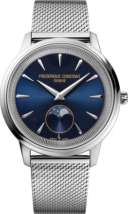 Frederique Constant Fr&eacute;d&eacute;rique Moneta Moonphase Unisexs Silver Watch FC-206N3S6B Stainless Steel - One Size